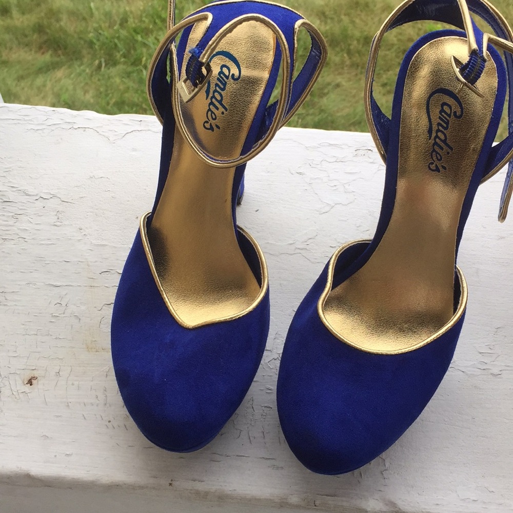 Blue high heels